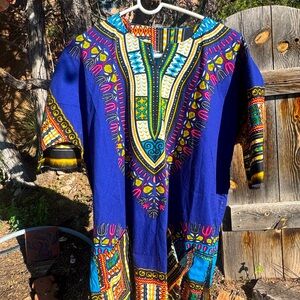 Dashiki Blue Plus colors in Cotton